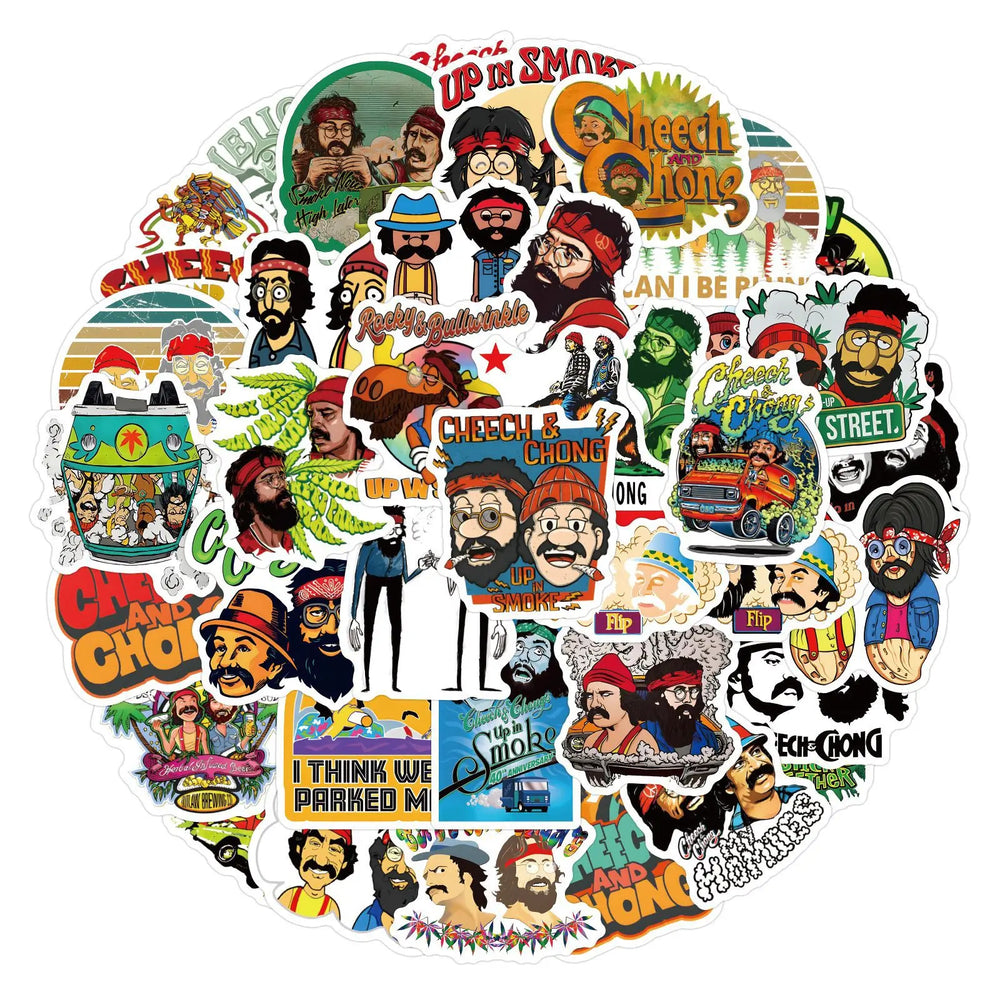 10/30/55PCS Cheech and Chong Stickers Funny Cartoon Stciekr Comedy Decals Scrapbook Laptop Guitar Car Bike Skateboard Kids Toys (ONLINE ORDER ONLY)