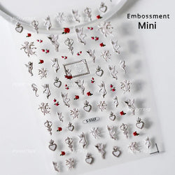 White Pink Baby Child Angel Wing Heart Bowknot Leaves Key Star Cupid's Arrow Archery Adhesive Nail Art Stickers Manicure Decals (ONLINE ORDER ONLY)
