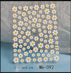 1PC Elegant 3D Daisy Flower Nails Art White Florals Petals Flowers Back Glue Nail Stickers Gel Polish Sticky Manicure Decoration (ONLINE ORDER ONLY)
