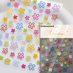 Embossed Flower Pink Butterfly Lucky Peach Blossom Chic Spring Petal 5D Soft Relief Adhesive Nail Art Stickers Manicure Decals (Online Order Only)