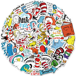 Doctor Seuss Cartoon Stickers 10/30/50Pcs for Laptop, Snowboard, Luggage, Car, Fridge, DIY Vinyl (ONLINE ORDER ONLY)