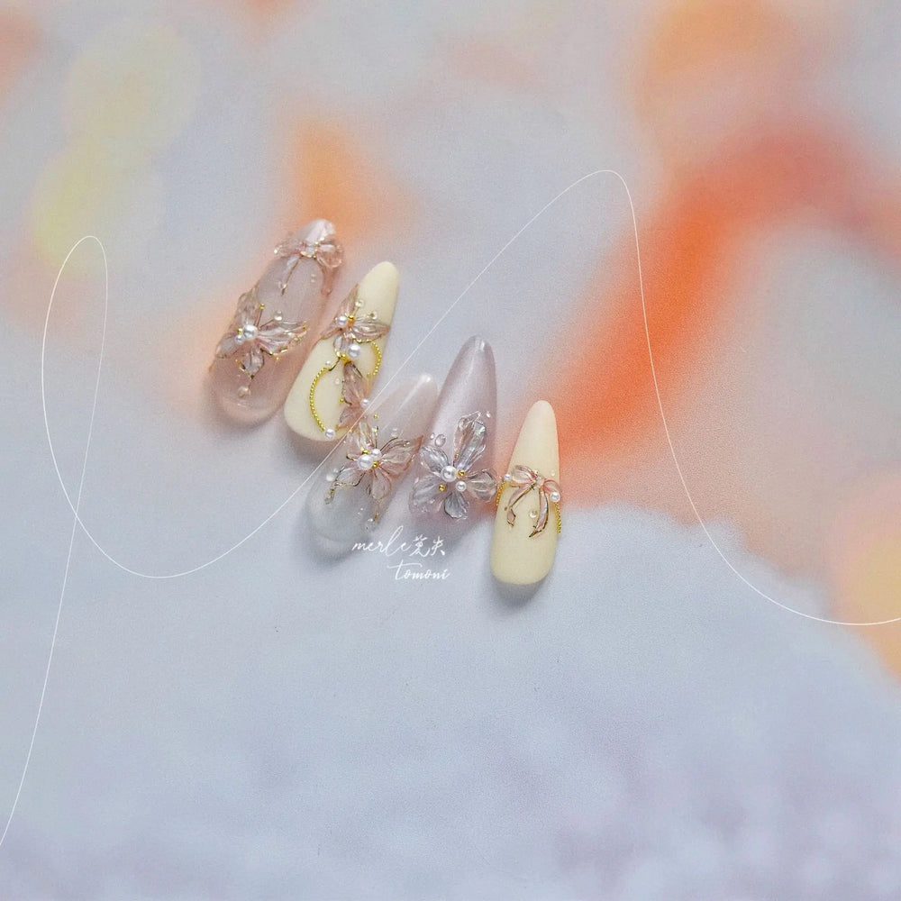 Bowknot Ribbon Butterfly Jelly Shiny Sparkling Delicate Charming Bow Tie 5D Nail Art Decorations Stickers DIY Manicure Decals (ONLINE ORDER ONLY)