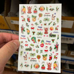 Merry Christmas Penguin Nail Art Sticker 3D Slider Deer Santa Claus Decal New Year Nail Decorations Sticker Manicure Accessories (ONLINE ORDER ONLY)