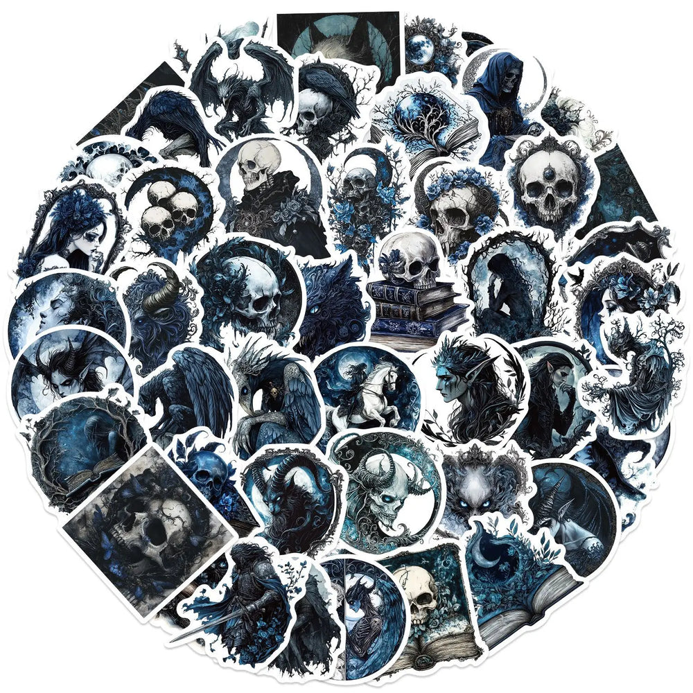 Goth Skull Stickers PVC Waterproof Skateboard Notebook Graffiti (Online Order Only)