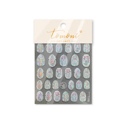 Retro Shiny Glazed Rococo Flower Window Dreamy Butterfly Geometric Frame Stamp Embossed Reliefs Nail Art Stickers Manicure Decal (Online Order Only)