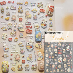 Squirrel Mushroom Apple Strawberry Cherry Pinecone Ginkgo Leaf Self Adhesive Nail Art Stickers Butterfly Flower Manicure Decals (ONLINE ORDER ONLY)