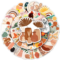 10/30/50PCS Cute Bohemia Art Aesthetic Stickers Scrapbook Laptop Phone Guitar Diary Graffiti Cartoon Boho Sticker Decal Kid Toy (ONLINE ORDER ONLY)