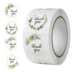 100-500PCS seals stickers Thank You Stickers for Business New Small Merci Roll Sticker Packaging Sticker Flower Rolling Label (ONLINE ORDER ONLY)