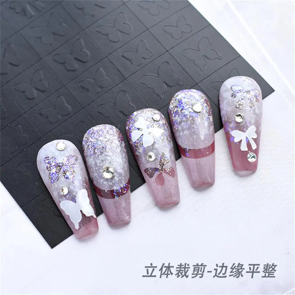 1PC Hollow Airbrush Design Nail Art Hollow Stencils Sticker Love Star Snowflake Butterfly Butterfly French Decal Slider Decors * (Online Order Only)