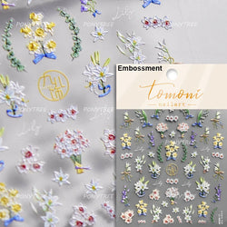Spotless Lily Lilium Flowers Moon Pearl Crown Lily-white Pearl Necklace Pendant Self Adhesive Nail Art Stickers Manicure Decals (Online Order Only)