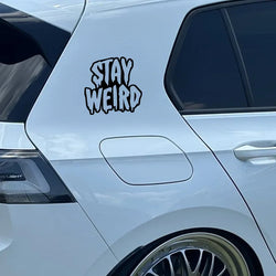 “STAY WEIRD"Stickers， Elevate Your Car's Look with the cool sticker.For Car Door And Window Decoration Stickers (ONLINE ORDER ONLY)