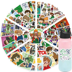 52pcs Eddsworld Cartoon Cute Stickers Vinyl Waterproof Decals For Laptop Luggage Skateboard DIY Kids Toys Sticker (Online Order Only)
