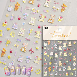 Bear Star Bowknot  Duck Cherry House Mini Flower Butterfly Line Bow Tie Apple Gird Cute Chic Nail Art Stickers Manicure Decals (ONLINE ORDER ONLY)