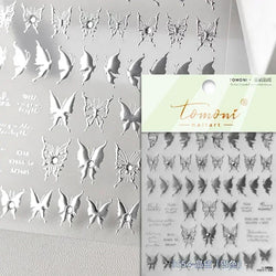 Delicate Tender Purple Butterfly Seal Pattern Insect Shiny Golden Stroke Nail Art Decoration Sticker Dressy Laser Manicure Decal (ONLINE ORDER ONLY)