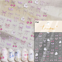 Colourful Grid Bowknot Charming Silk Ribbon Tie Chic 5D Self Adhesive Nail Art Sticker Sparkle Crystal Rhinestone Manicure Decal (ONLINE ORDER ONLY)