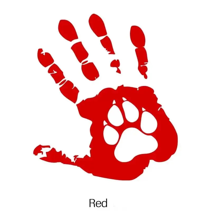 A Fun Handprint and Dog Paw Print Decal! Car Personality Funny Car Stickers, Trunk Cover Car Stickers, (ONLINE ORDER ONLY)