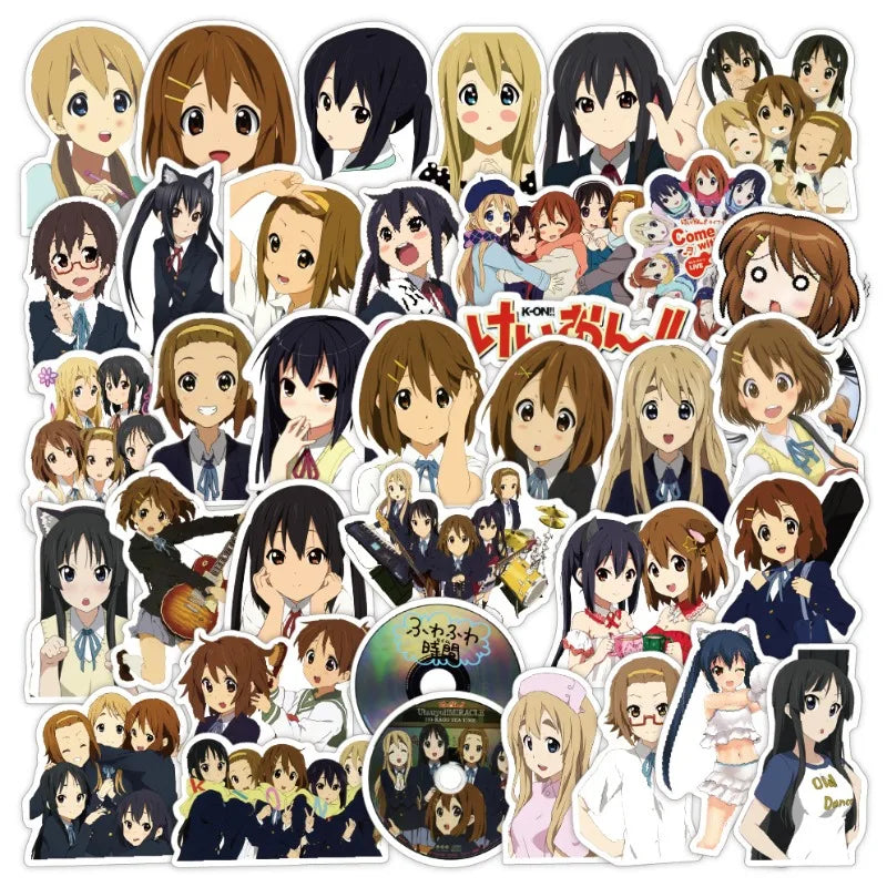 50pcs K-On!! Stickers for Laptop, Phone, Car, Scooter, Suitcase, Water Bottle, Stationery, Refrigerator Decoration (ONLINE ORDER ONLY)