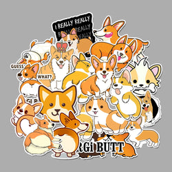 50 pcs/pack Kawaii Corgi Waterproof PVC Journal Decorative Stationery Craft Stickers Scrapbooking DIY Diary Album Stick Label (ONLINE ORDER ONLY)