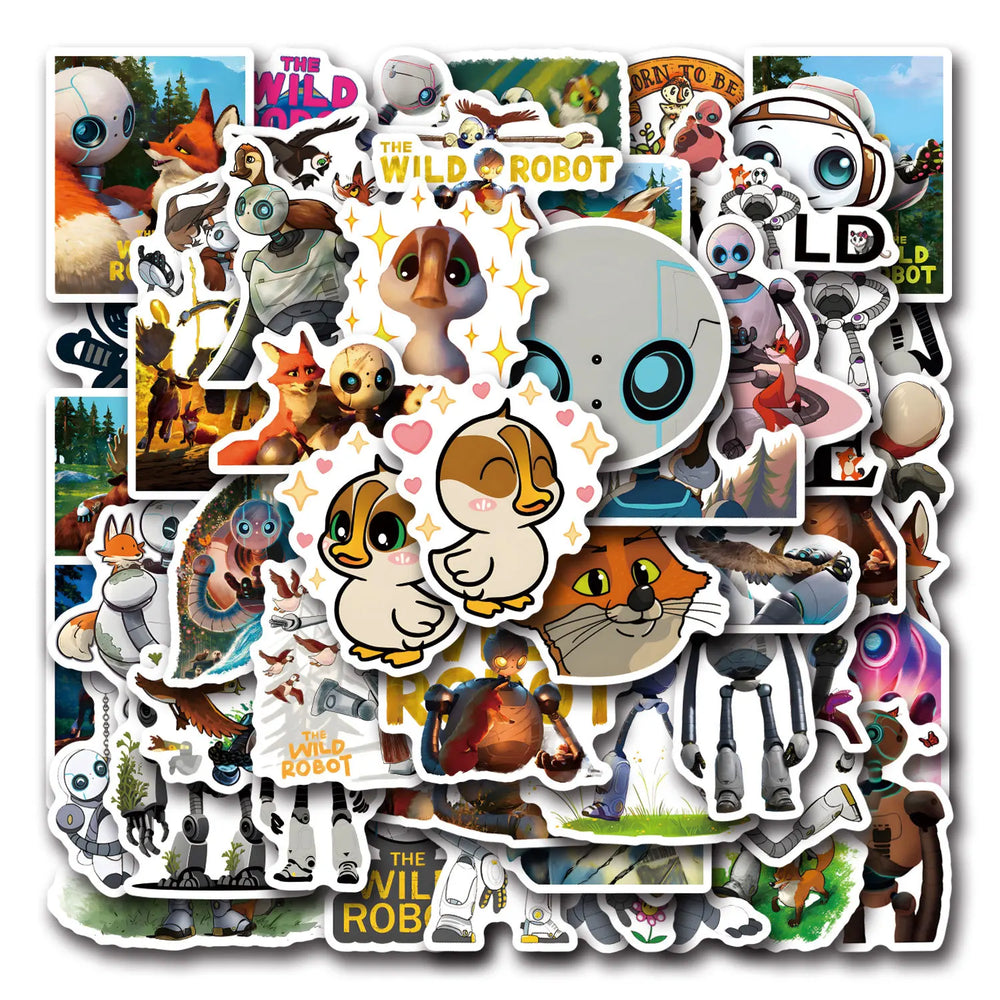10/30/50PCS The Wild Robot Movie Stickers Funny Adventure Cartoon Sticker Kids Toys Luggage Laptop Phone Guitar Car Bike Decals (Online Order Only)