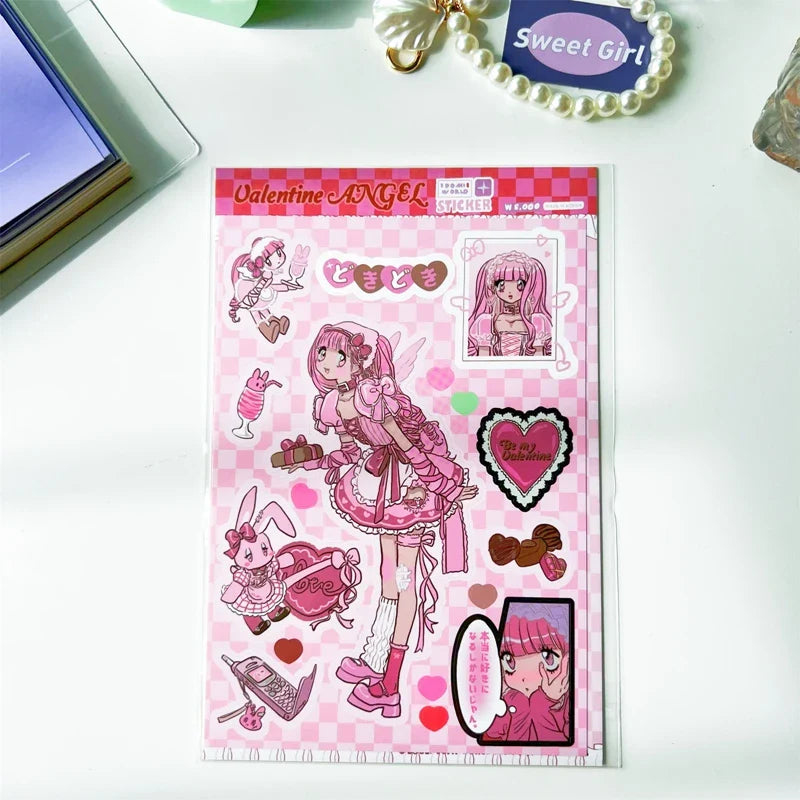 Korean ins Sweet Cool Girl Sticker Diary Scrapbooking DIY Album Decoration Sticker Aesthetic Stationery Art Supplies Personalizd (ONLINE ORDER ONLY)