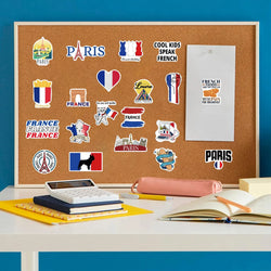 50PCS French Pop Style Stickers Aesthetic Phone Laptop Fridge Water Bottle DIY Waterproof Graffiti Cartoon Simple Sticker Pack (ONLINE ORDER ONLY)