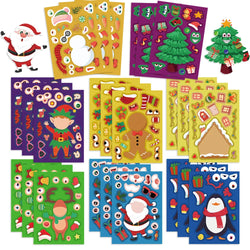 Cartoon Christmas Face Puzzle Stickers Kids DIY Jigsaw Toy Game Gift (ONLINE ORDER ONLY)