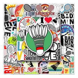 50Pcs Cartoon Badminton Waterproof Vinyl Stickers (ONLINE ORDER ONLY)