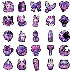 10/30/50PCS Kawaii Purple Animal Sticky PVC Sticker Aesthetic Stationery DIY Decoration Scrapbooking School Supplies for Kids (ONLINE ORDER ONLY)