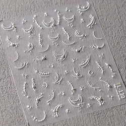 Chic Halo Dyeing Zebra Stripes Tender Black White Line Design Crescent Moon Arc Adhesive Nail Art Sticker Relief Manicure Decals (Online Order Only)