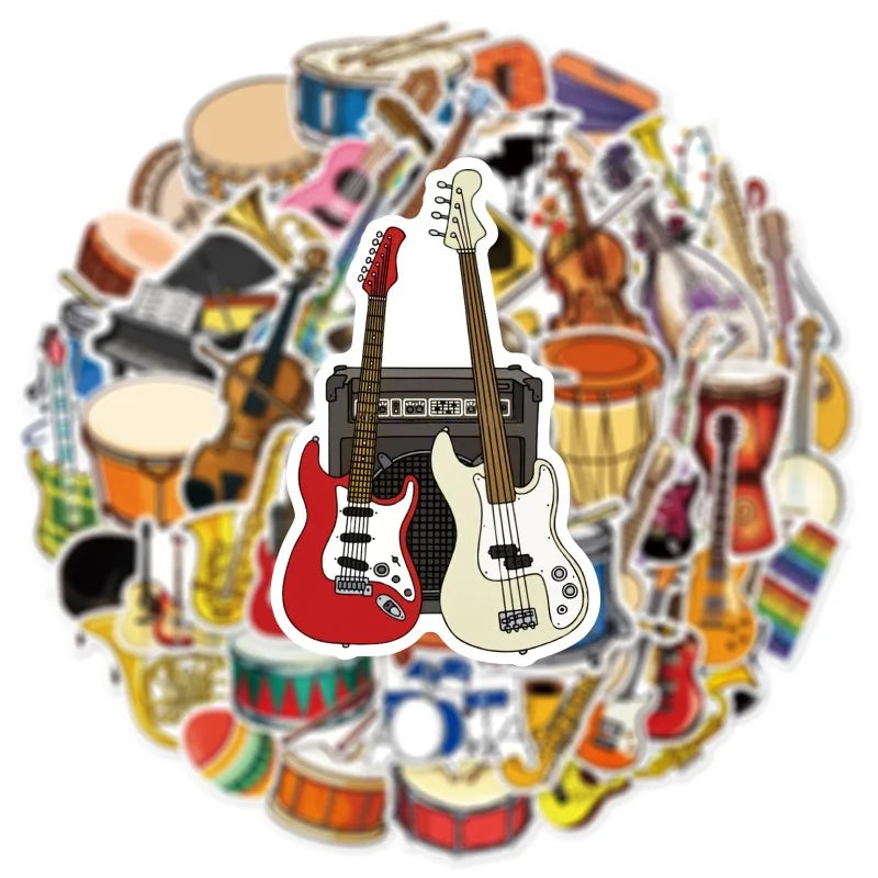 Cartoon Musical Instruments Sticker Packs (ONLINE ORDER ONLY)