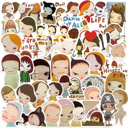 Yoshitomo Nara Art Stickers 50pcs for Laptop, Phone, Car, Scooter, Suitcase, Water Bottle, Stationery, Fridge (ONLINE ORDER ONLY)