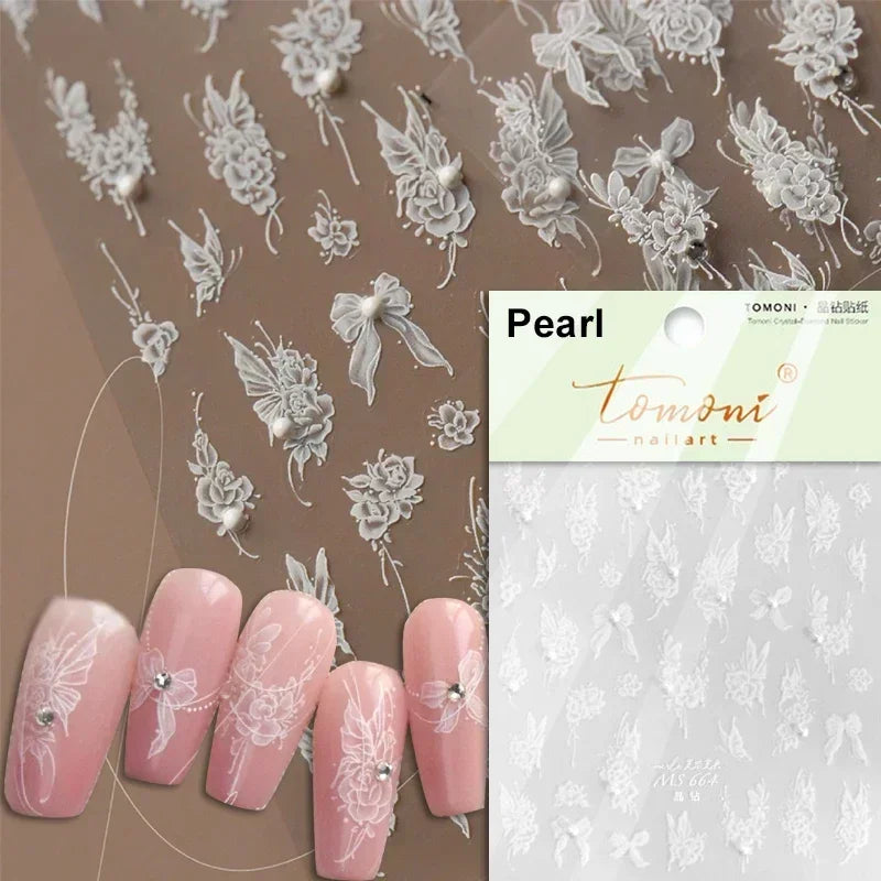Dreamy Chic Butterfly Flower Bowknot Square Rhinestone Crystal 5D Self Adhesive Nail Art Stickers Fantasy Shiny Manicure Decals (ONLINE ORDER ONLY)