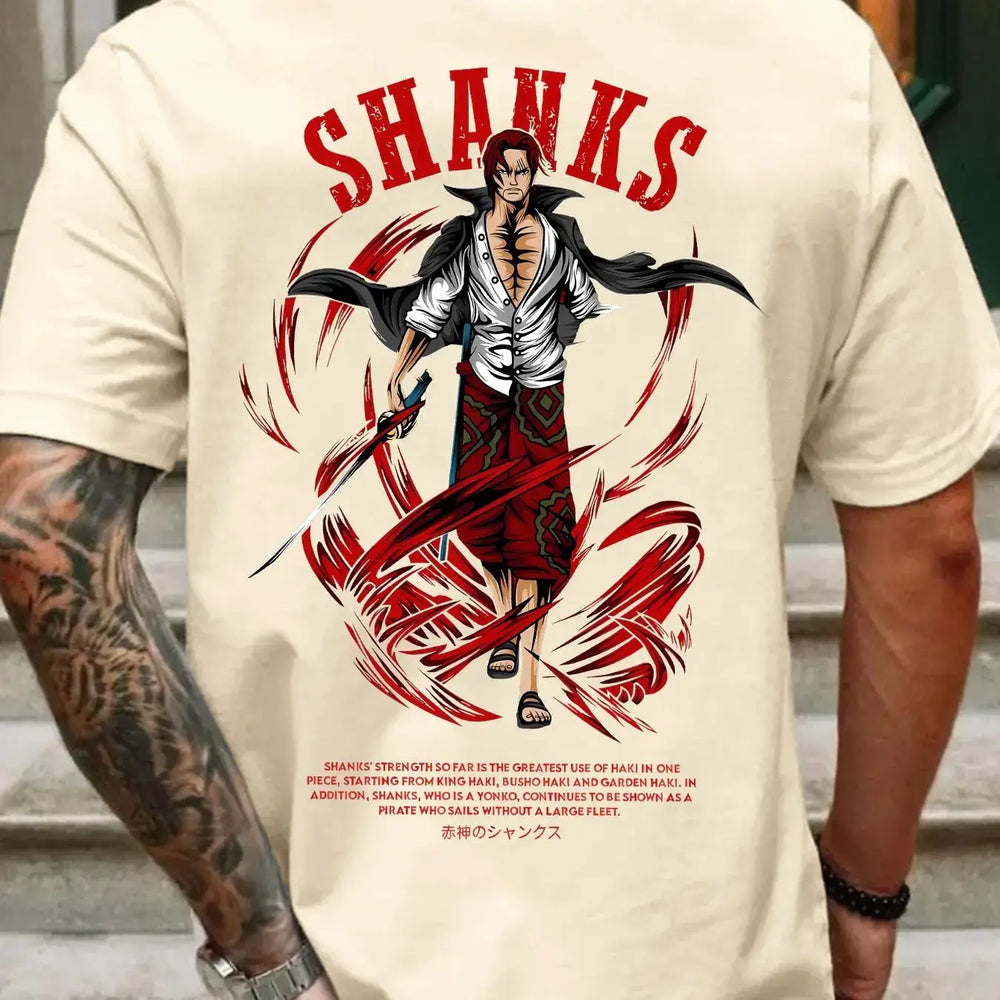 One Piece Shanks Summer T-shirt Retro Oversized Cotton (ONLINE ORDER ONLY)