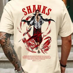 One Piece Shanks Summer T-shirt Retro Oversized Cotton (ONLINE ORDER ONLY)