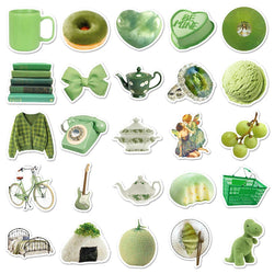 10/30/50PCS Ins Style Cartoon Green Stickers Decal Waterproof Skateboard Laptop Phone Motorcycle Guitar Car Sticker Toy Graffiti (ONLINE ORDER ONLY)