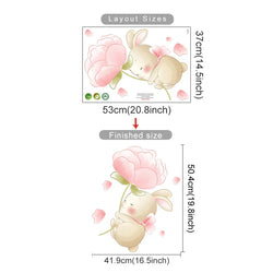 Cartoon Bear Rabbit Flower Wall Stickers for Kids Nursery Decor (ONLINE ORDER ONLY)