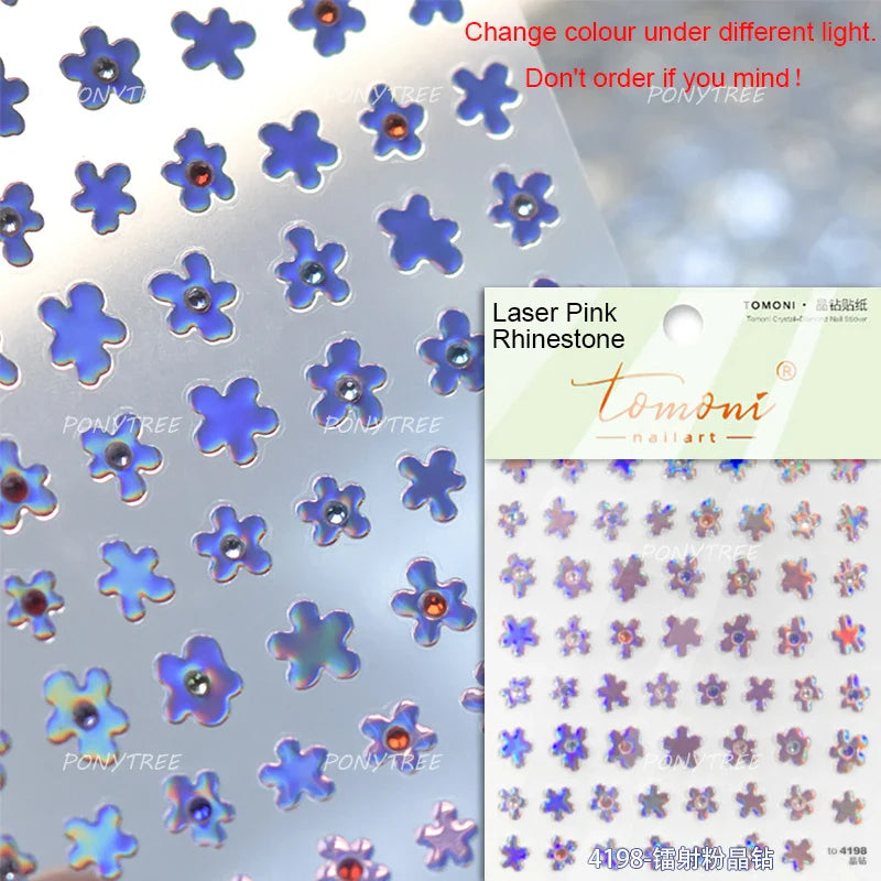 Lovely Colored Flower Fried Egg Petal Love Heart Cartoon Pink Yellow Purple Blue Delicate Charm Nail Art Stickers Manicure Decal (ONLINE ORDER ONLY)