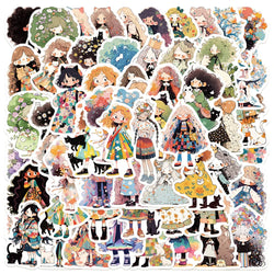Anime Girl Stickers Pack - Cute Aesthetic Decals for Laptop, Phone, Scrapbook, Fridge, Kids Toys (ONLINE ORDER ONLY)