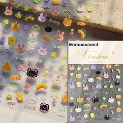 Cookies Chocolate Love Heart Flower Bowknot Rabbit Bunny Lace Bear Star Bouquet Rabbit Adhesive Nail Art Sticker Manicure Decal (ONLINE ORDER ONLY)