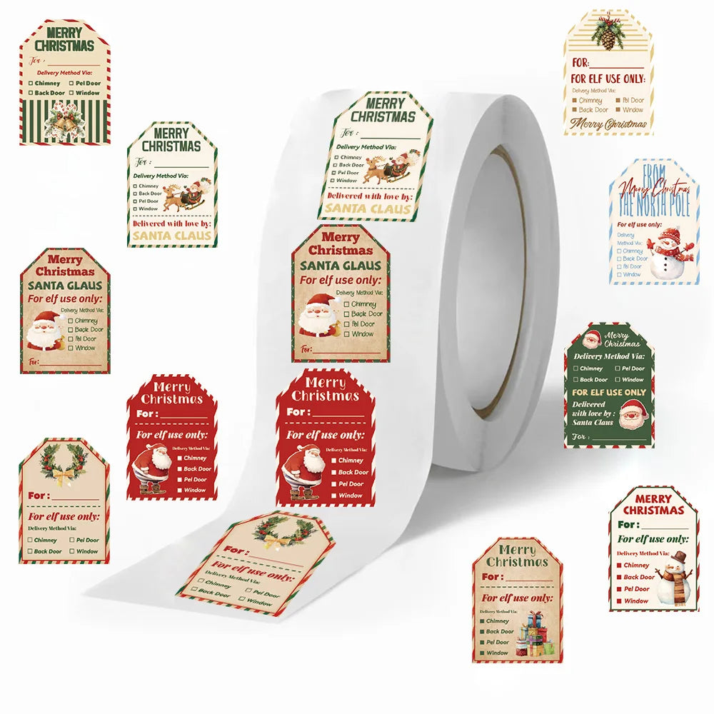 500Pcs/Roll Christmas Gift Seal Reward Stickers Scrapbooking Decoration School Students Cute Cartoon Encouragement Sticker (ONLINE ORDER ONLY)