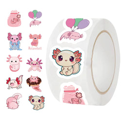 500pcs/roll Cute Axolotl Cartoon Graffiti Stickers DIY Phone Guitar Laptop Notebook Suitcase Waterproof Sticker Kids Toy (ONLINE ORDER ONLY)