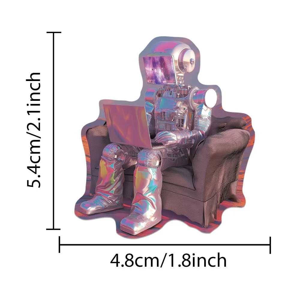 50pcs Cool 3D Cyberpunk Holographic Harajuku Vinyl Graffiti Stickers Aesthetic Car Fridge Laptop Phone Motorcycle Decal Sticker (ONLINE ORDER ONLY)