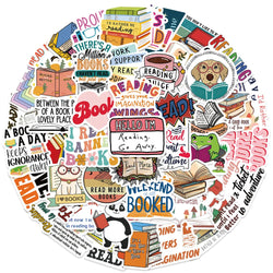 Reading Books Cartoon Stickers for Suitcase, Skateboard, Laptop, Luggage, Phone (ONLINE ORDER ONLY)