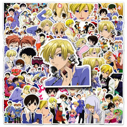 Ouran High School Host Club Sticker Pack - 50pcs for Luggage, Water Bottles, Phones, Laptops, Scooters, Refrigerators (Online Order Only)