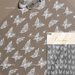 Lace Butterfly Hollow Out Fabric Romantic Flower Pattern Chic Adhesive Nail Art Sticker Rhinestone Manicure Decals Nail Supplies (ONLINE ORDER ONLY)