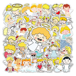 50pcs Angel Graffiti Cartoon Stickers for Luggage, Water Bottles, Phones, Laptops, Scooters, Refrigerators (Online Order Only)