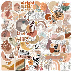 Bohemian Art Stickers Set - Retro Aesthetic Decals for Laptop, Car, Guitar, Luggage, Suitcase, Cool Boho Toy (Online Order Only)