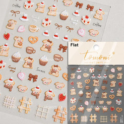 Sweet Cookies Biscuit Snack Delicious Doughnut Savoury Food Bicky Croissant Cheese Pudding Baguette Chic Nail Art Stickers Decal (ONLINE ORDER ONLY)