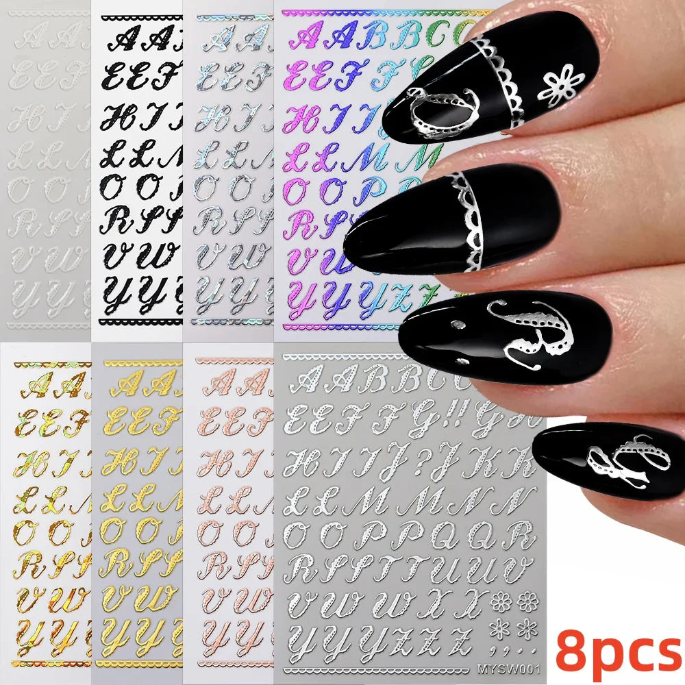 5/8Pcs 3D Hawaiian Flowers Nail Art Stickers Summer Decors with Tropical Leaves Slider Vibrant Pink & White Flowers for Parties* (ONLINE ORDER ONLY)