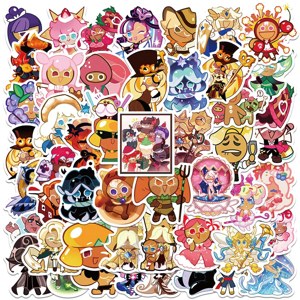 50pcs Cute Cartoon Game Cookie Run Kingdom Stickers For Kids Adults Laptop Luggage Guitar Skateboard Waterproof Vinyl Decals (ONLINE ORDER ONLY)